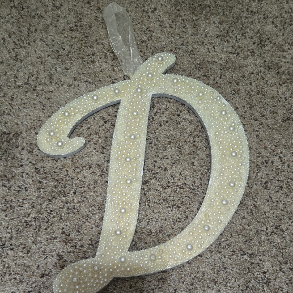 Elegant Cream Pearl Letter Wall Decor
